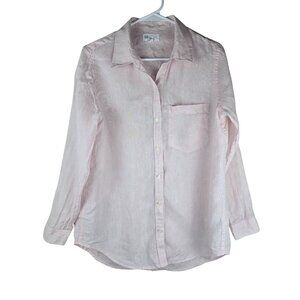 GAP Boyfriend Fit 100% Linen Button Pastel Pink Shirt M Capsule Minimal Coastal